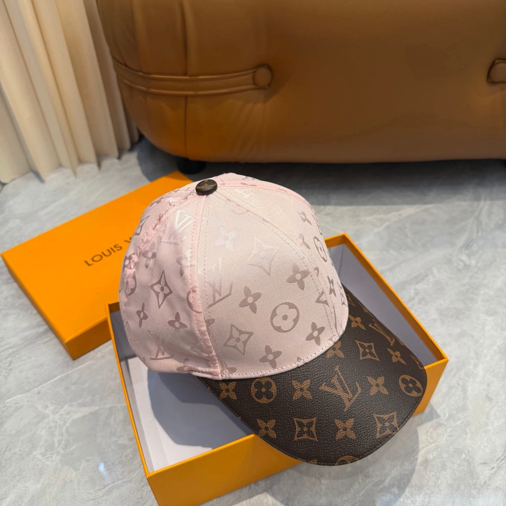 Pink Monogram Contrast Baseball Cap