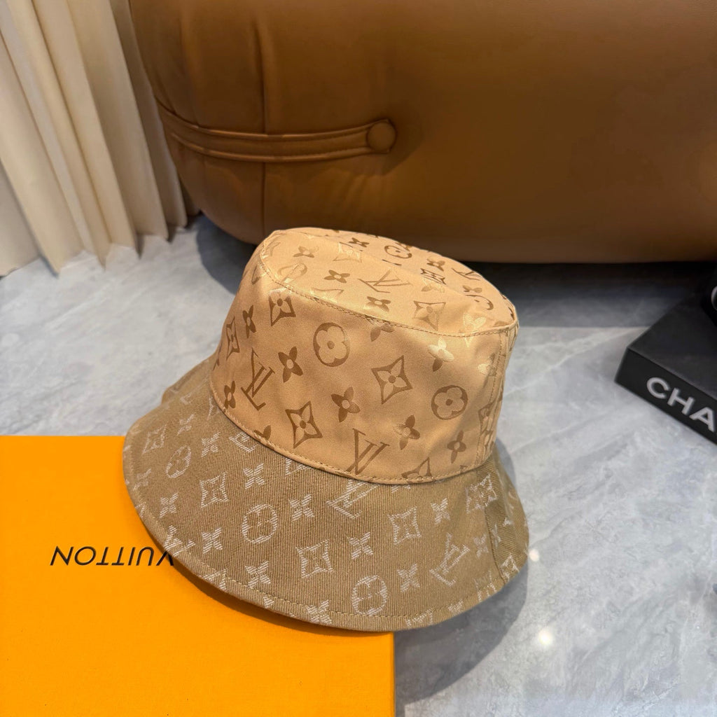 Monogram Print Wide Brim Bucket Hat