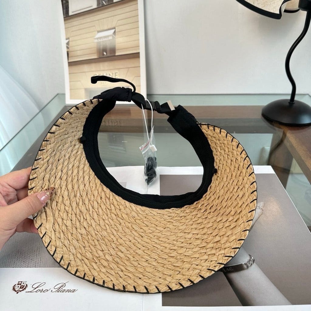 Braided Straw Sun Visor Hat