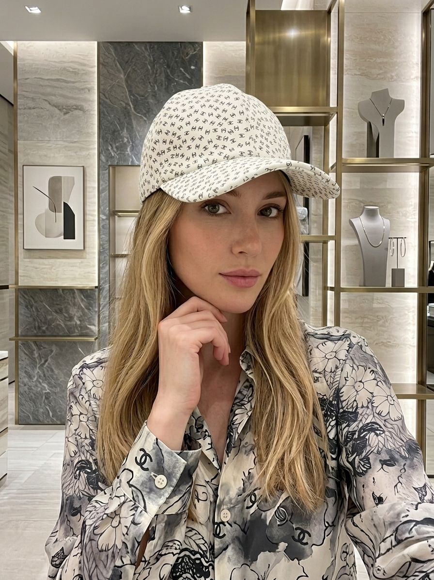 Monogram Baseball Cap in White