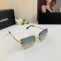 CC Gold-Trimmed Gradient Square Sunglasses