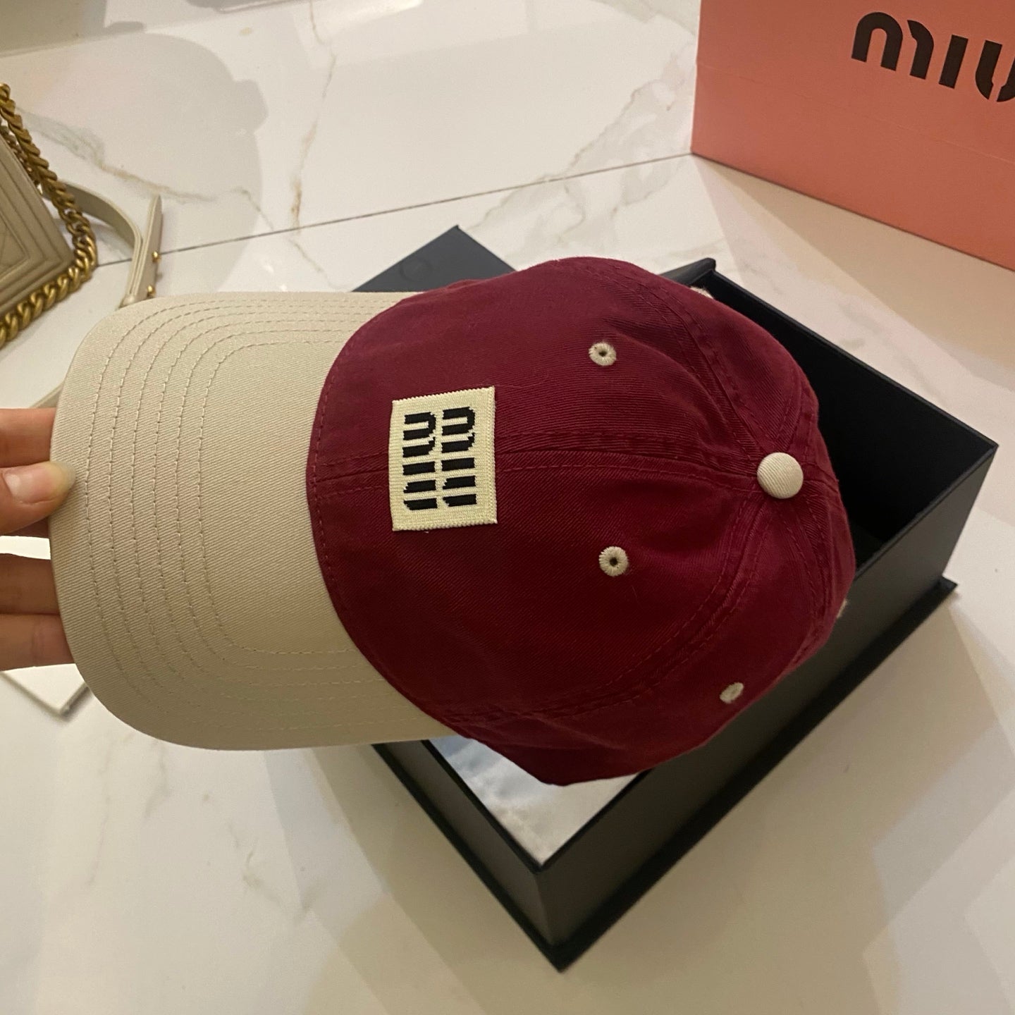 Miu Miu Contrast Color Baseball Cap