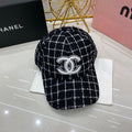 CHANEL Checkered Baseball Cap