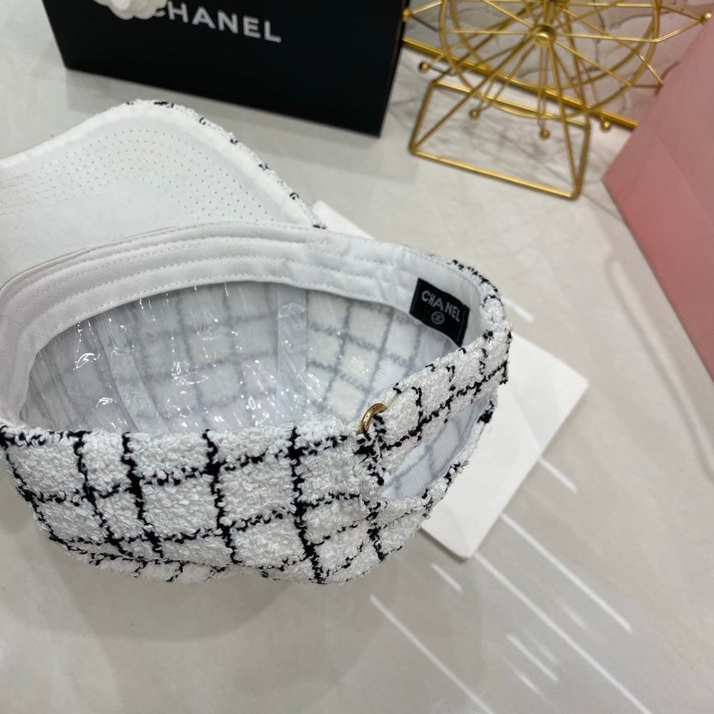 CHANEL Checkered Baseball Cap
