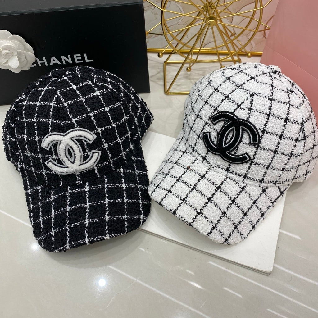 CHANEL Checkered Baseball Cap