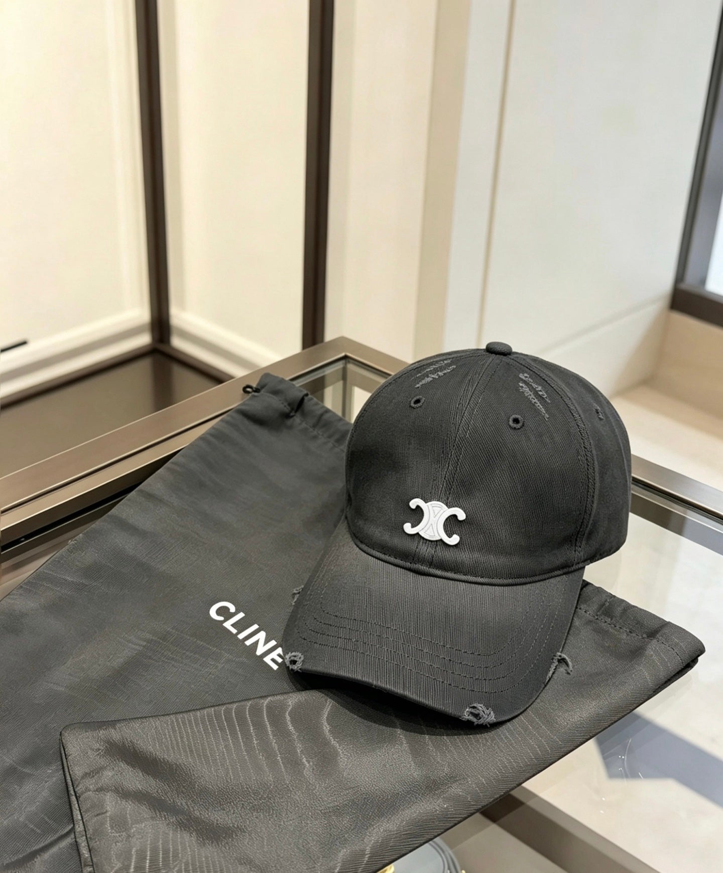 CELINE Vintage Distressed Baseball Cap