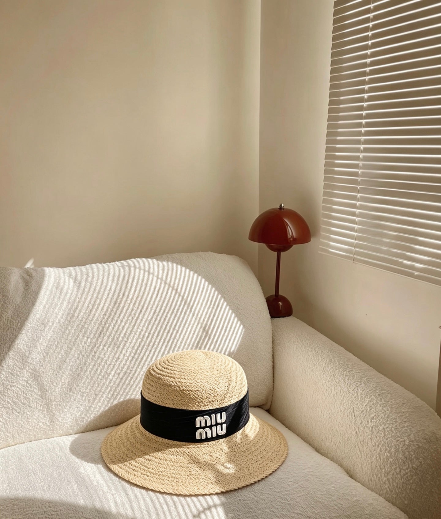 MIU MIU Raffia Straw Bucket Hat