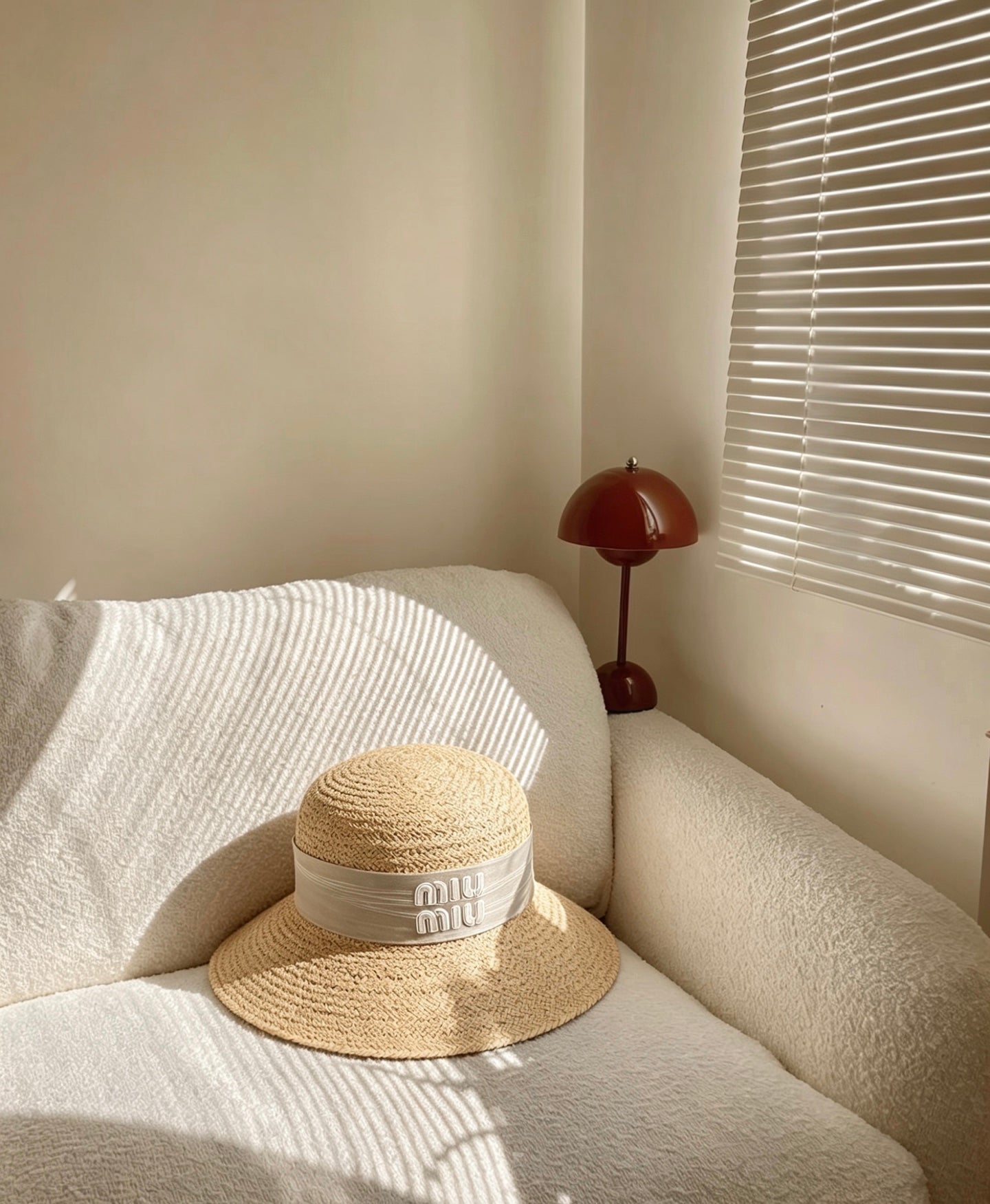 MIU MIU Raffia Straw Bucket Hat