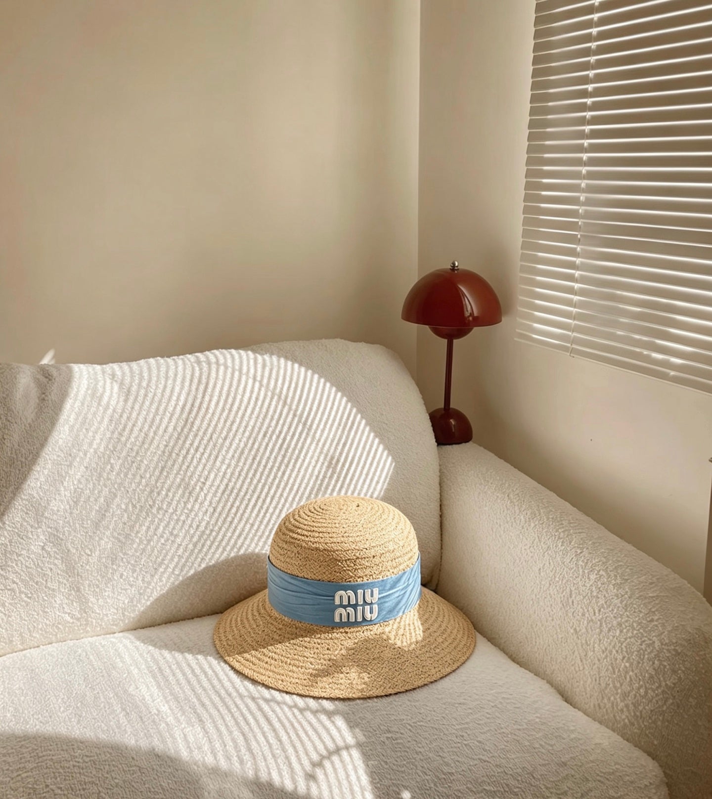 MIU MIU Raffia Straw Bucket Hat