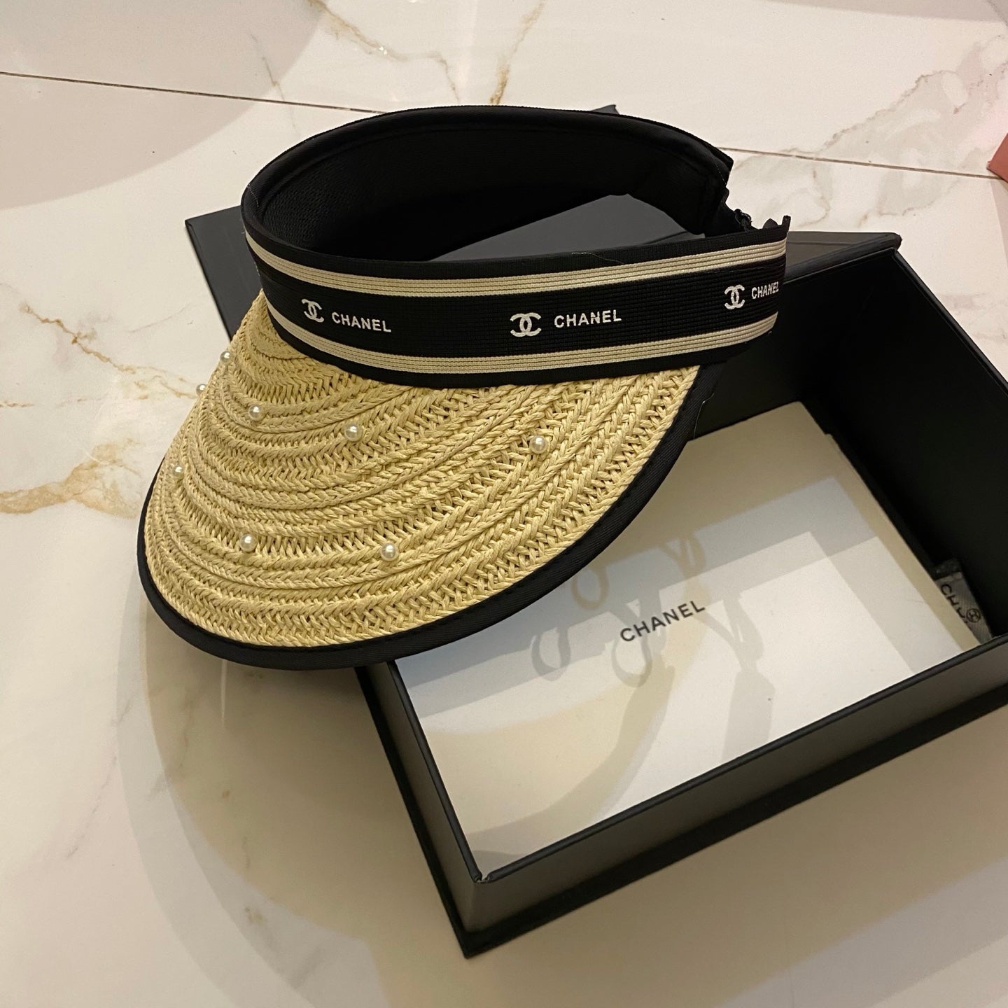 Chanel Pearl Open-Top Hat
