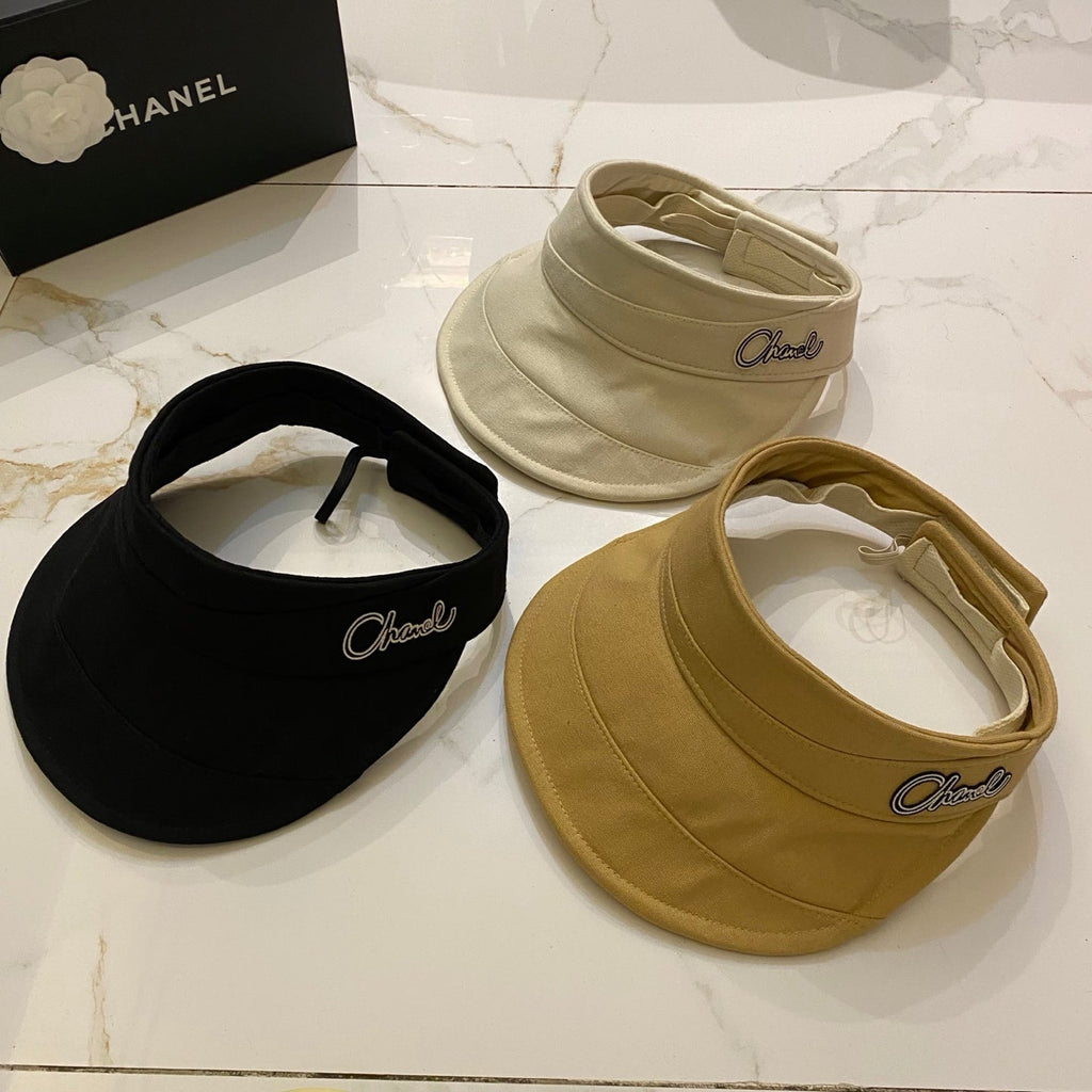 CHANEL Cotton Linen Open-top Hat