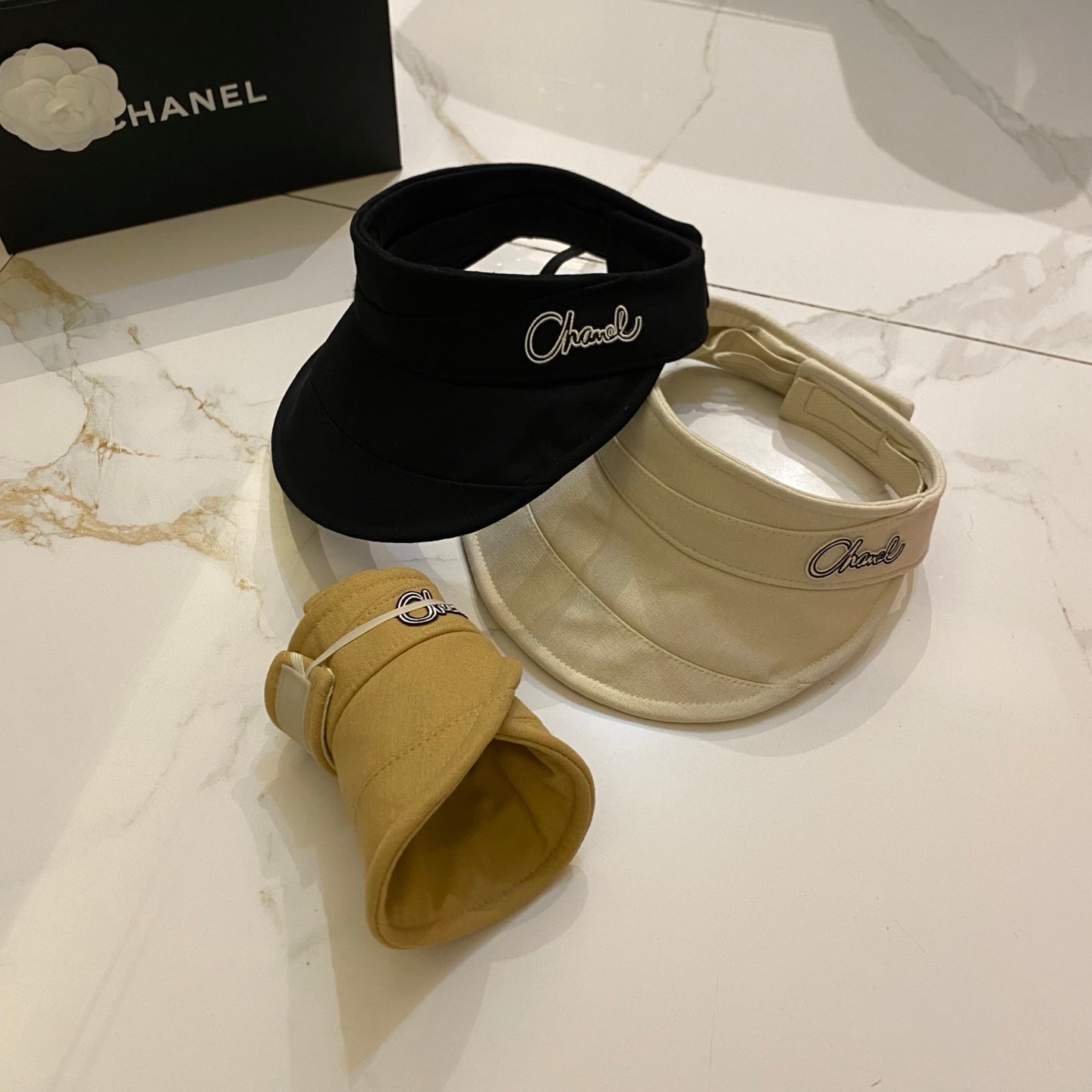CHANEL Cotton Linen Open-top Hat