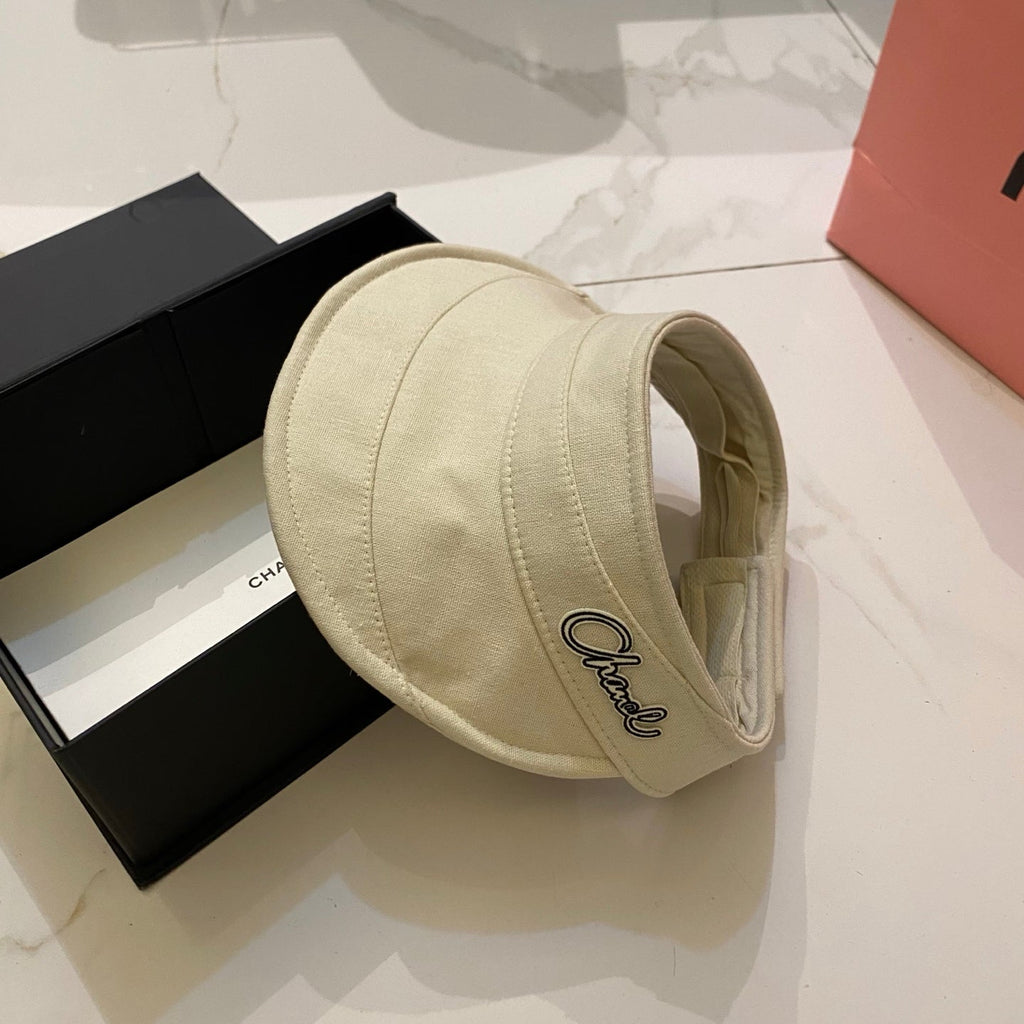 CHANEL Cotton Linen Open-top Hat