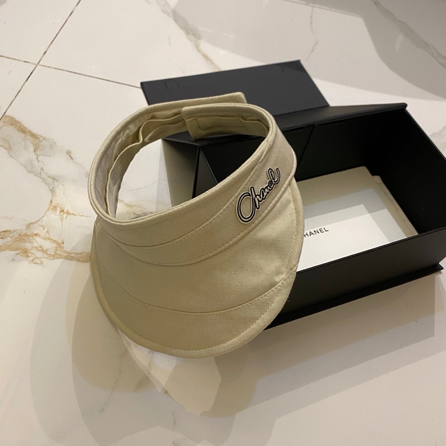CHANEL Cotton Linen Open-top Hat