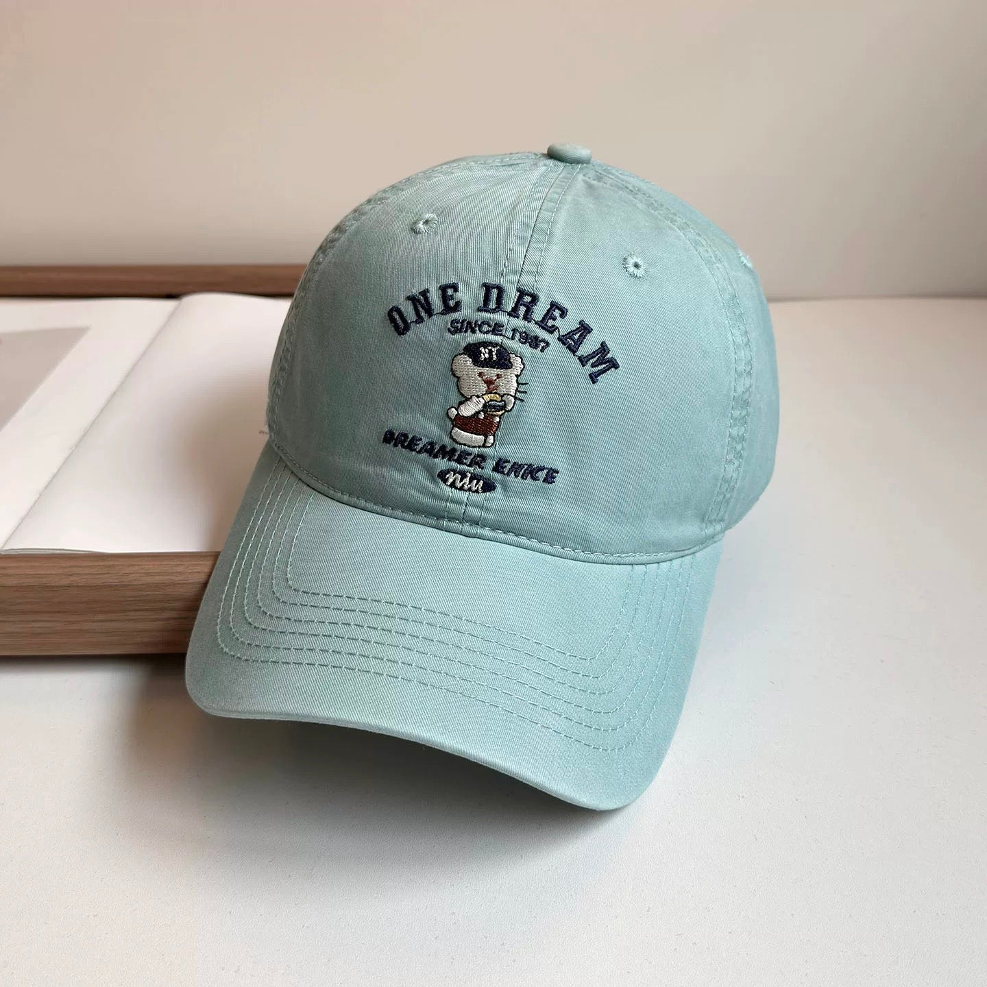 Embroidered Bear Baseball Cap