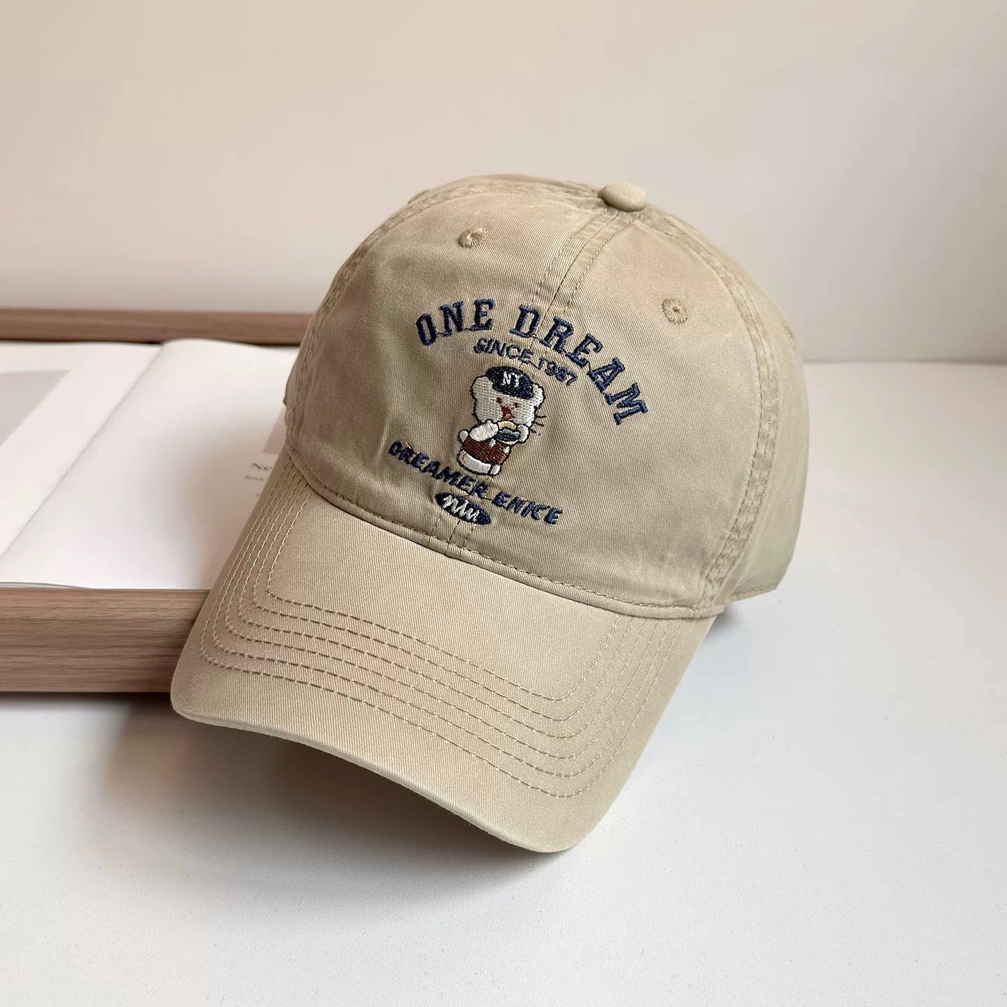 Embroidered Bear Baseball Cap