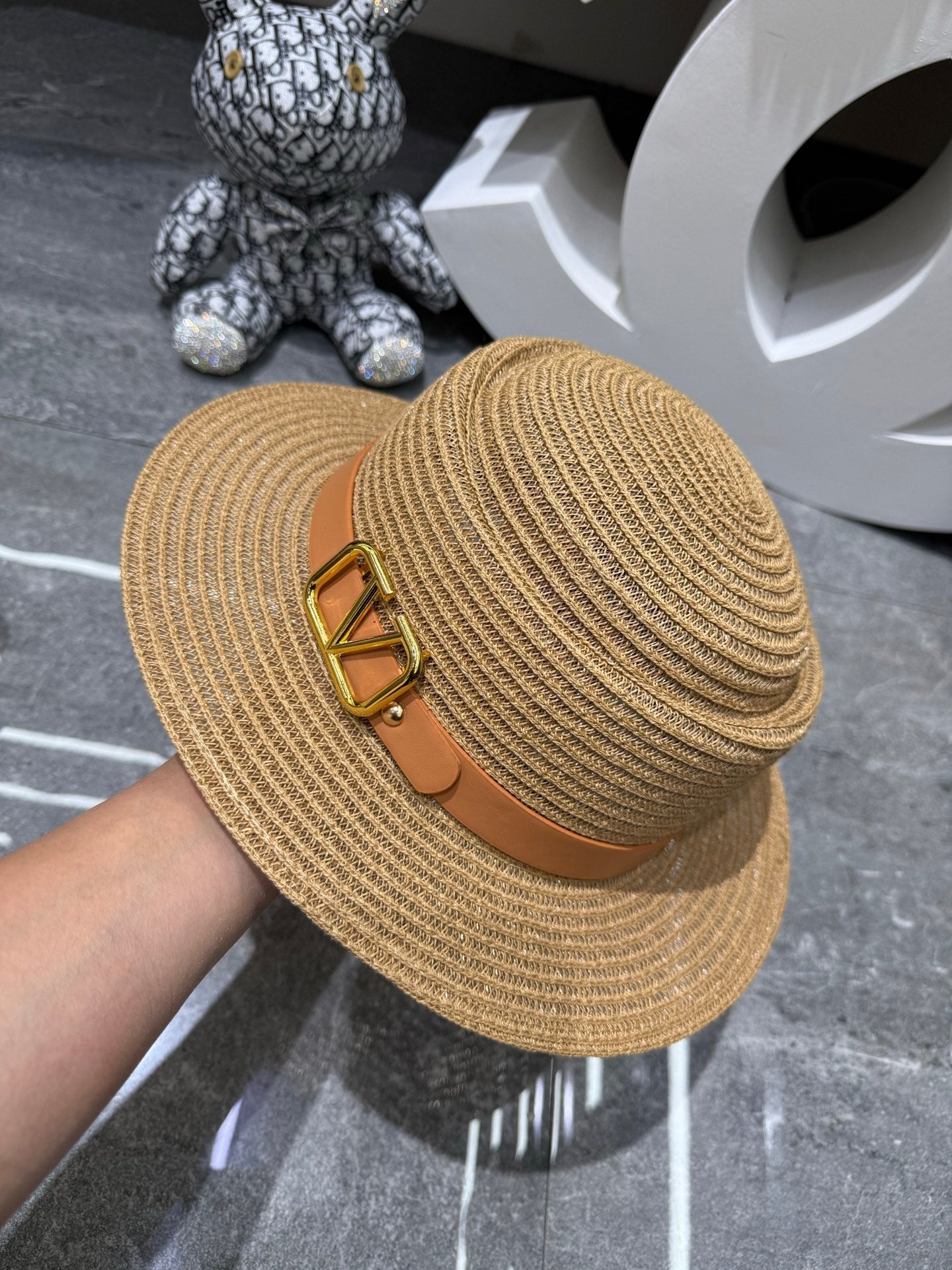 Valentino Linen Concave Crown Flat Cap