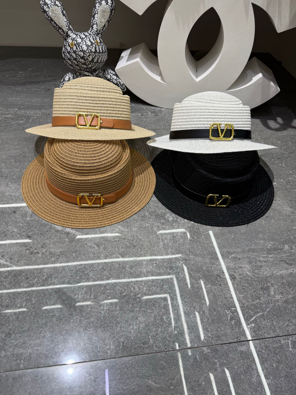 Valentino Linen Concave Crown Flat Cap