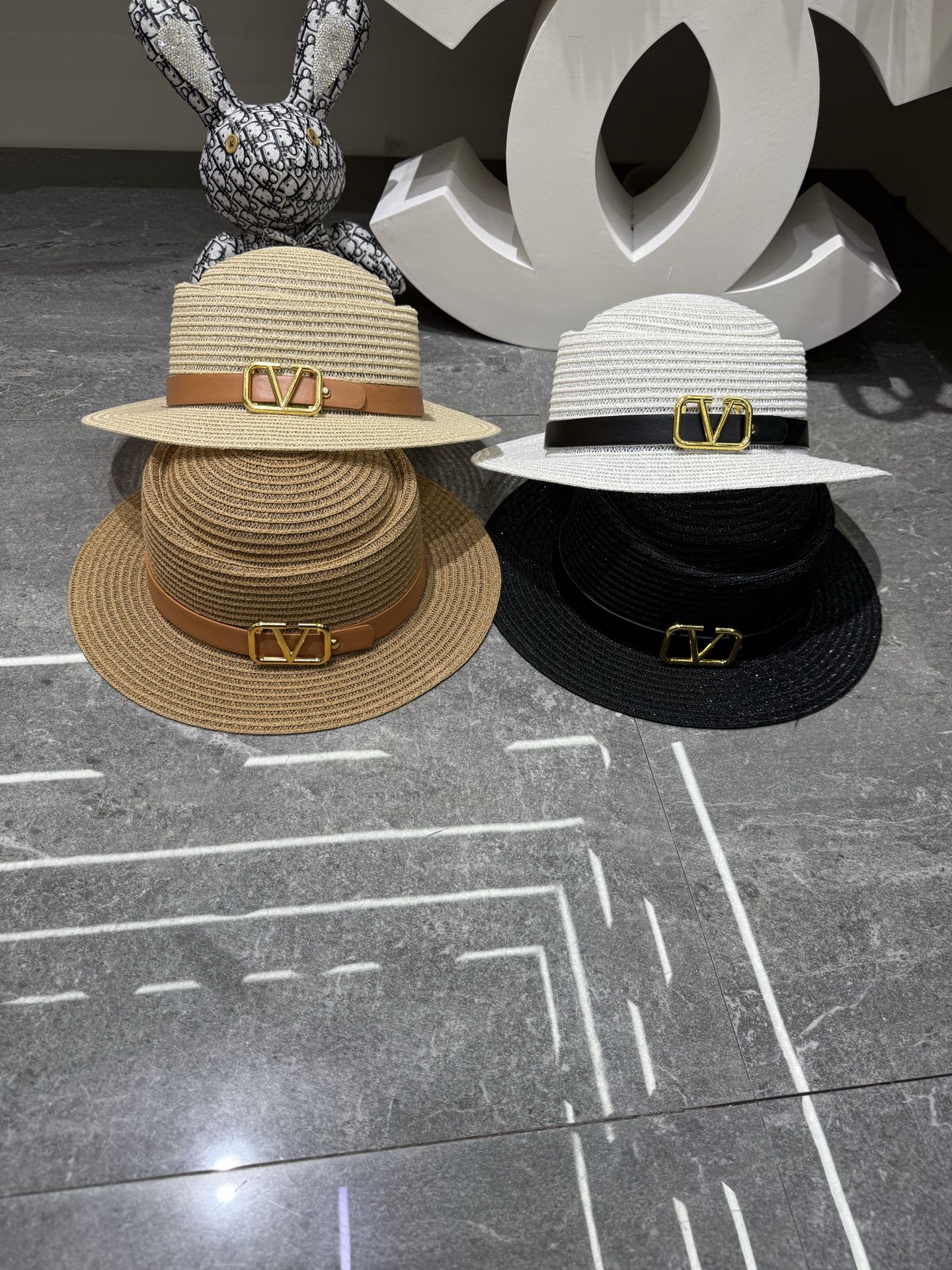 Valentino Linen Concave Crown Flat Cap