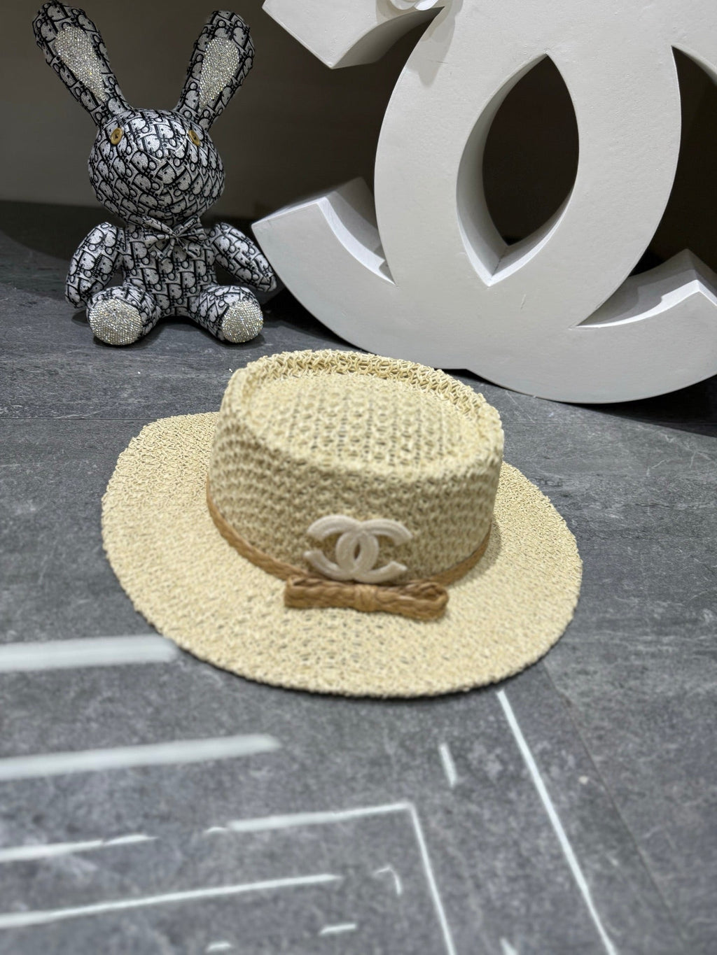 Chanel Handmade Woven Concave Crown Flat Cap