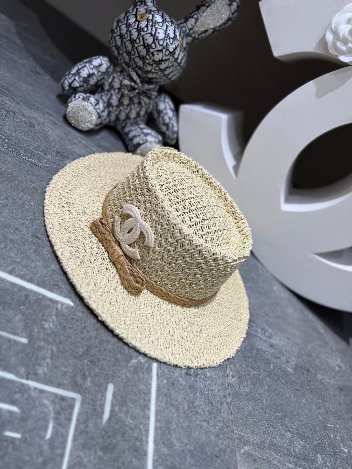 Chanel Handmade Woven Concave Crown Flat Cap