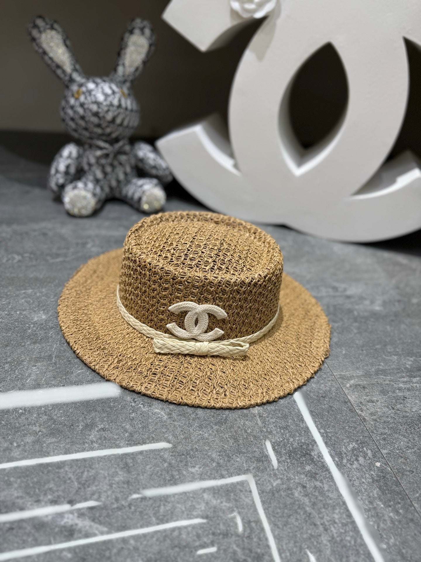 Chanel Handmade Woven Concave Crown Flat Cap