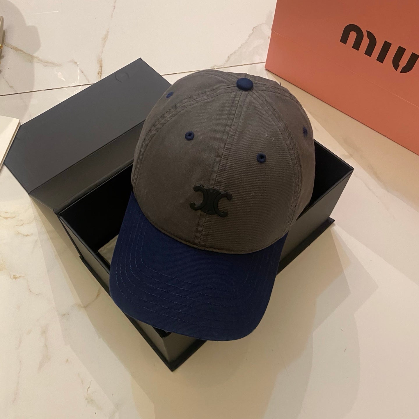 Celine Color-Blocked Baseball Cap