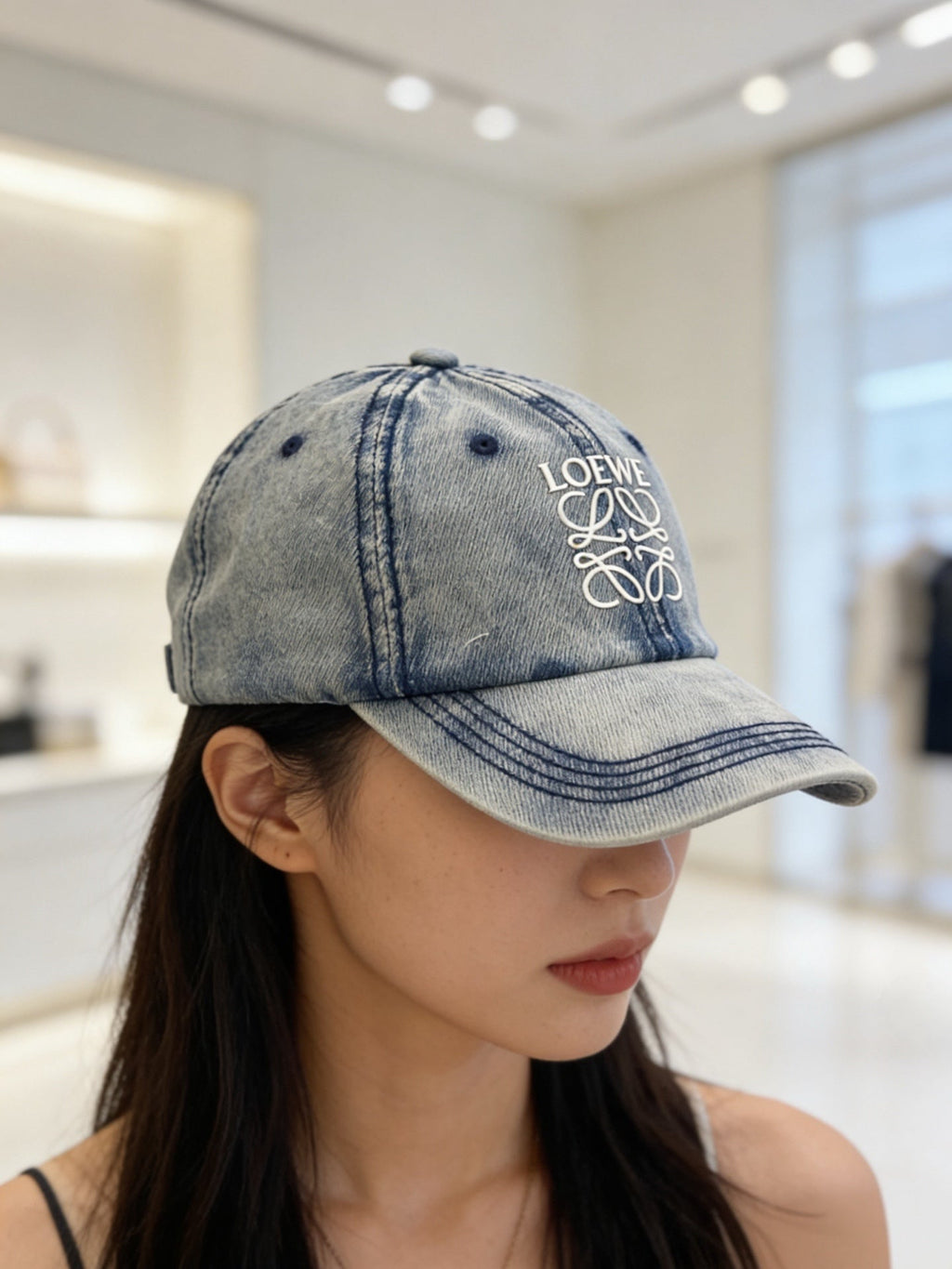 Loewe Washed Denim Baseball Cap