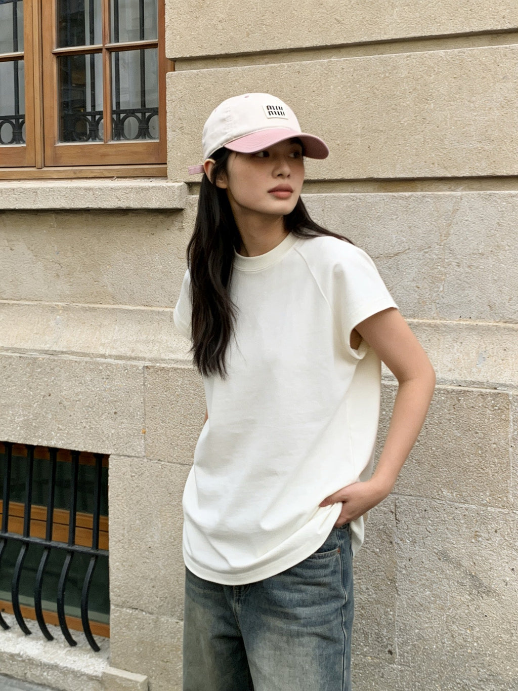 MiuMiu Color-Blocked Logo Baseball Cap