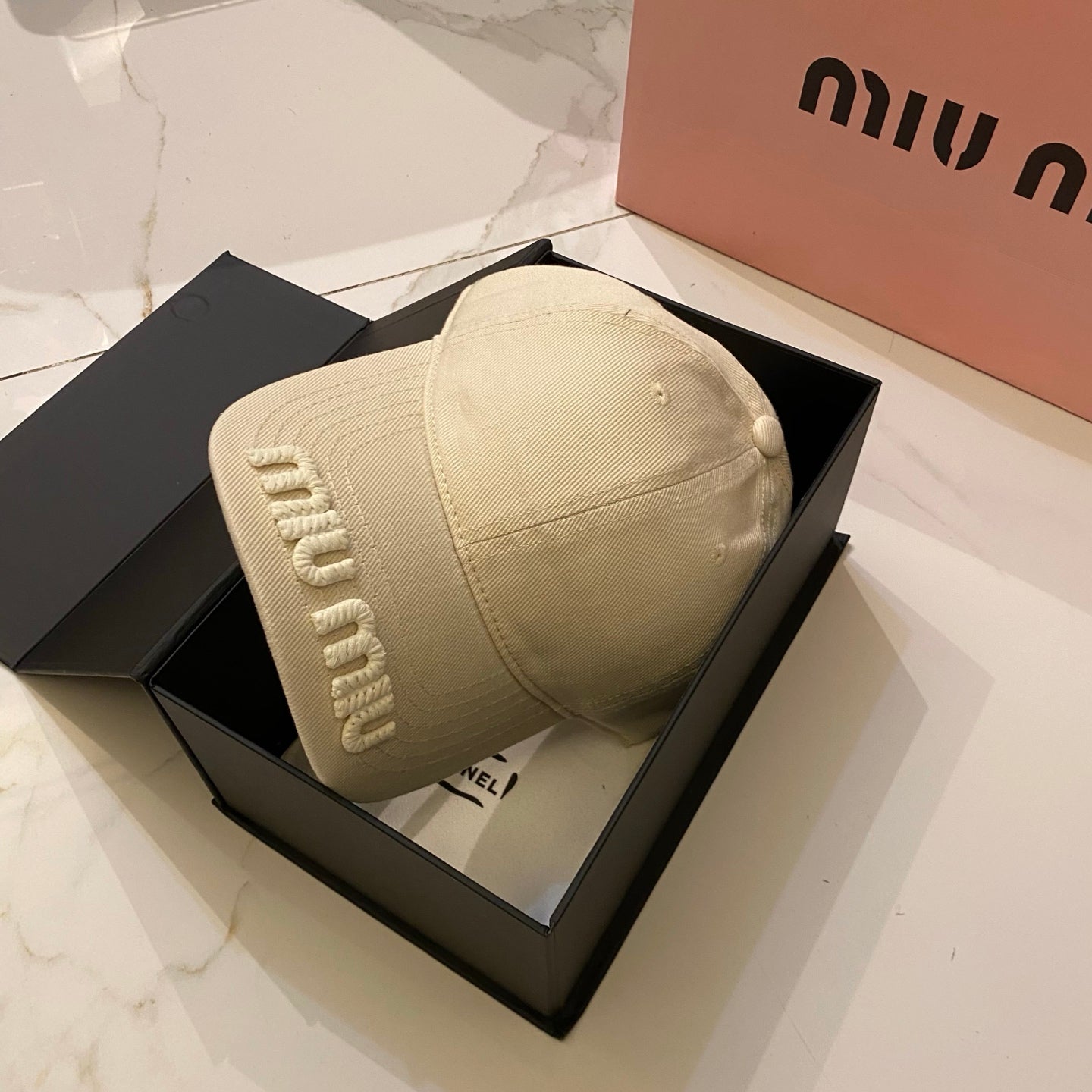 MiuMiu Distressed Washed Baseball Cap