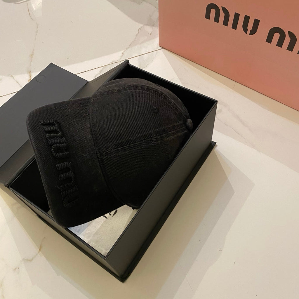 MiuMiu Distressed Washed Baseball Cap