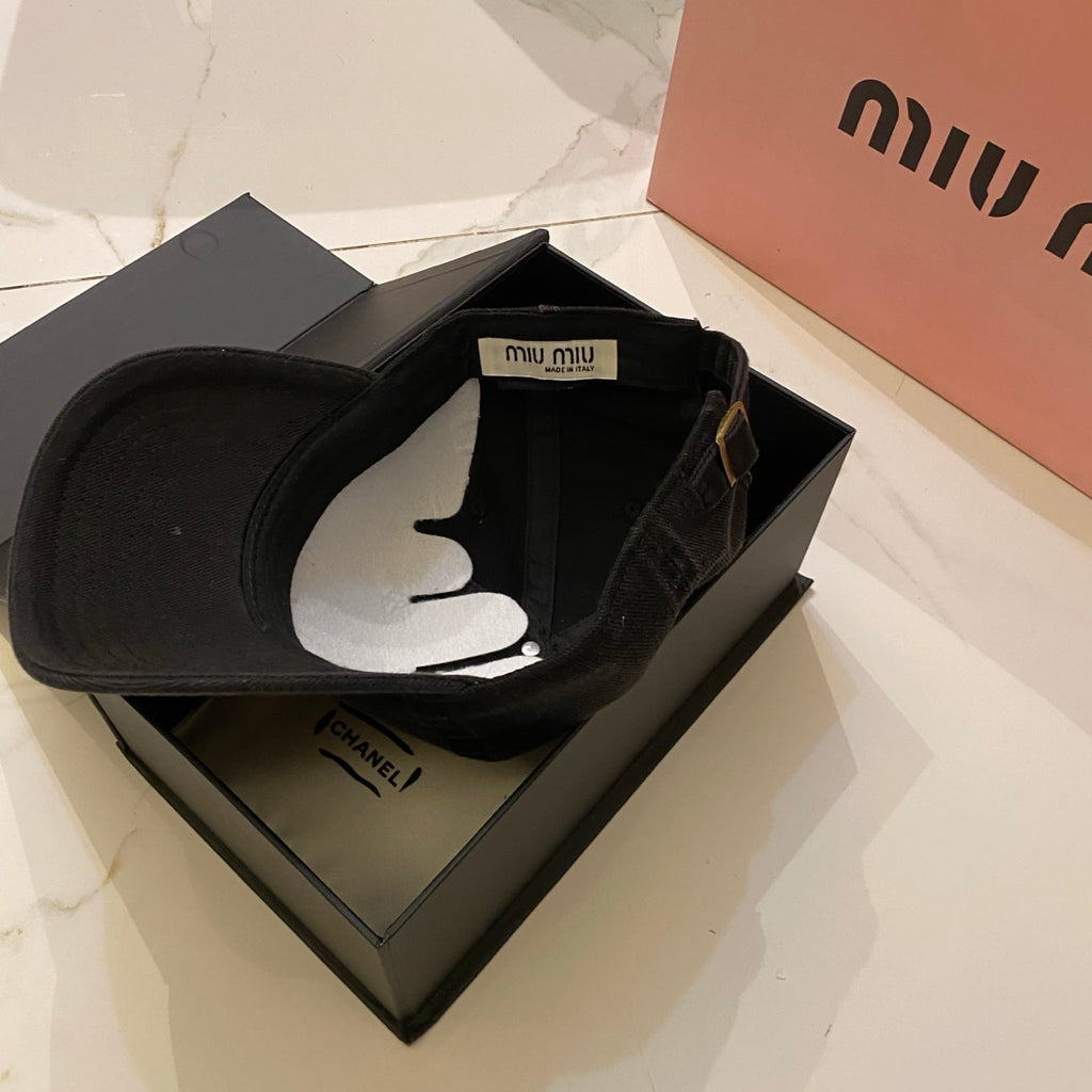 MiuMiu Distressed Washed Baseball Cap