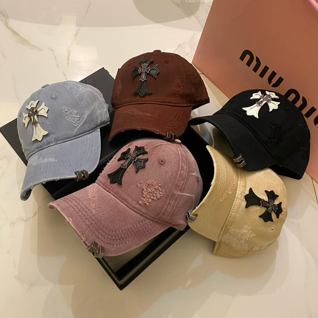 Chrome Hearts Distressed Washed Baseball Cap