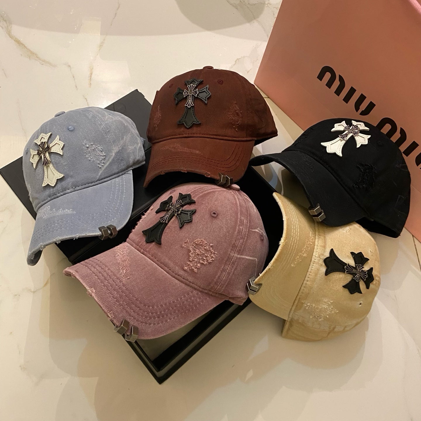 Chrome Hearts Distressed Washed Baseball Cap