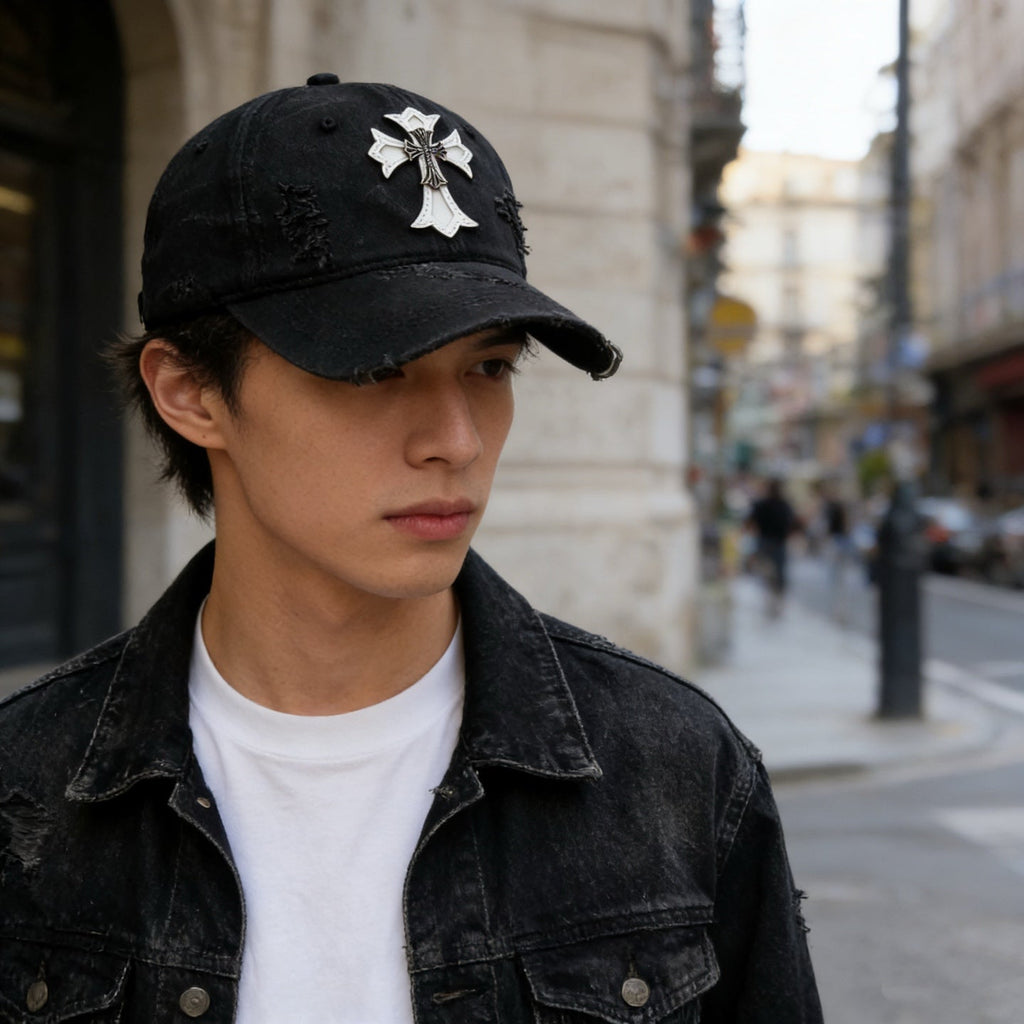 Chrome Hearts Distressed Washed Baseball Cap