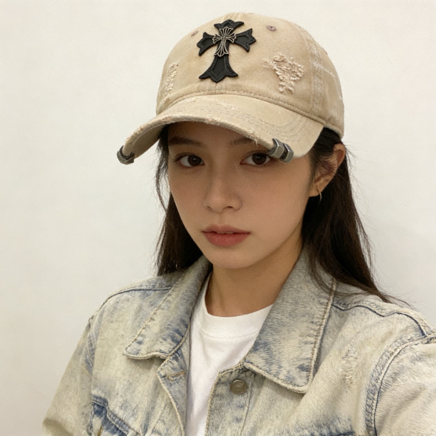 Chrome Hearts Distressed Washed Baseball Cap