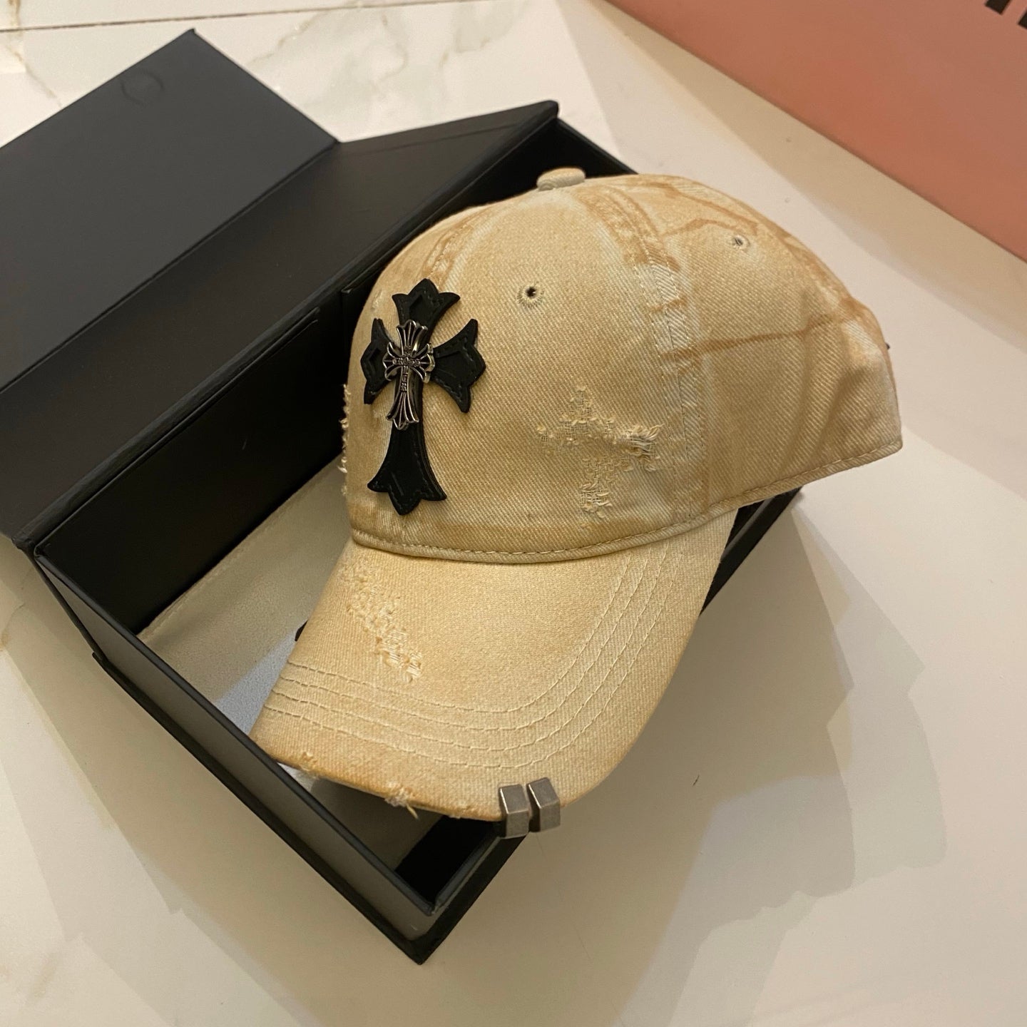 Chrome Hearts Distressed Washed Baseball Cap