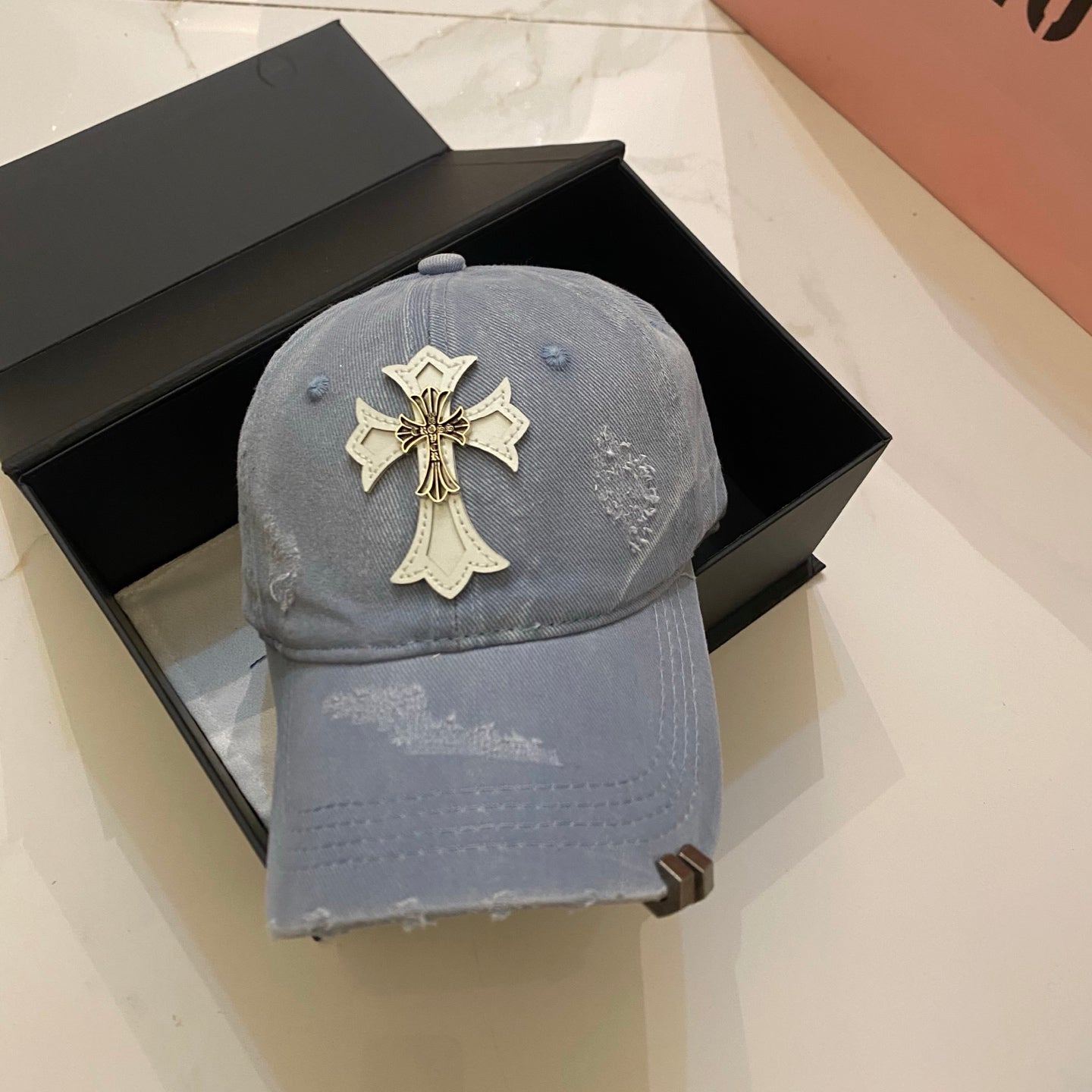 Chrome Hearts Distressed Washed Baseball Cap
