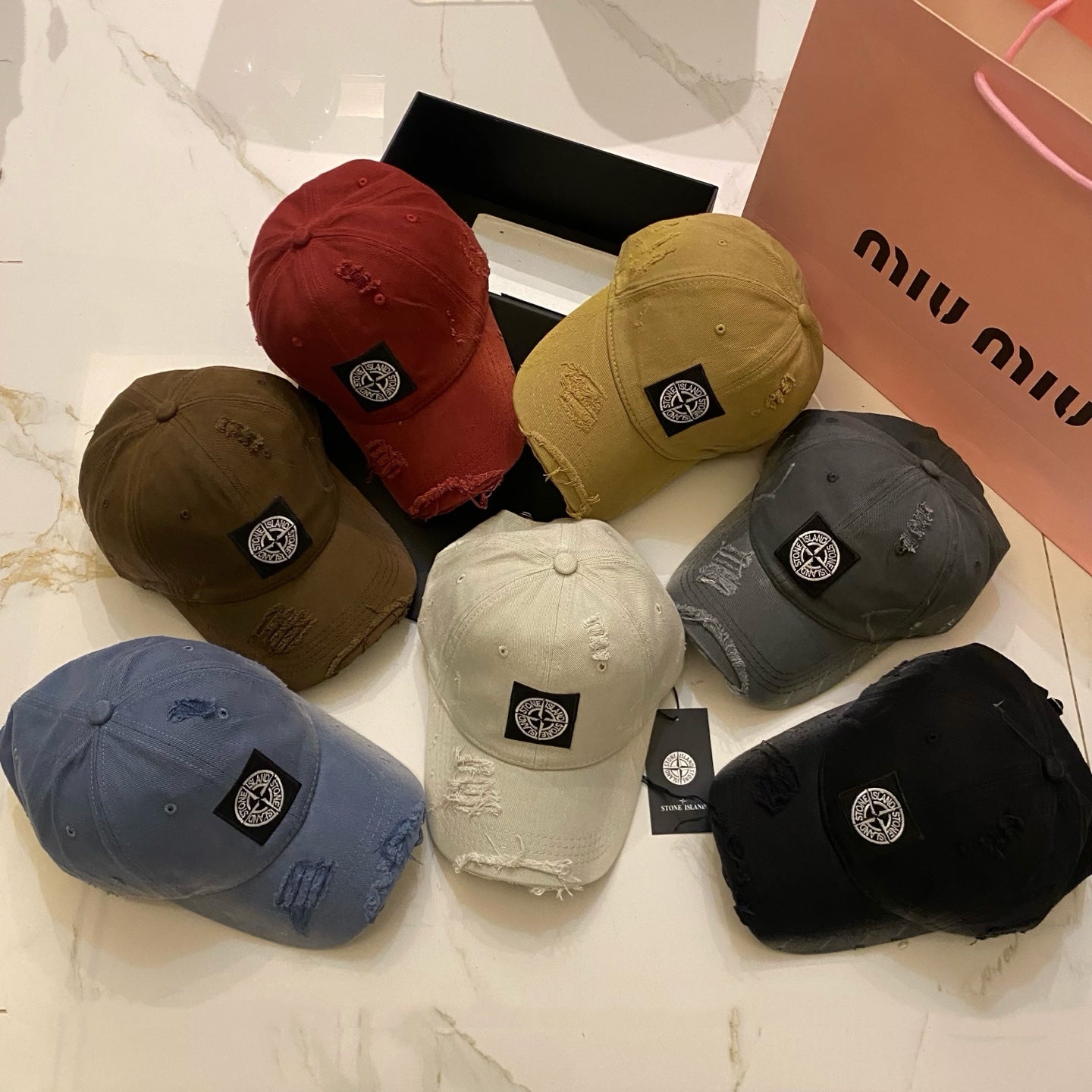 Stone Island Distressed Washed Baseball Cap