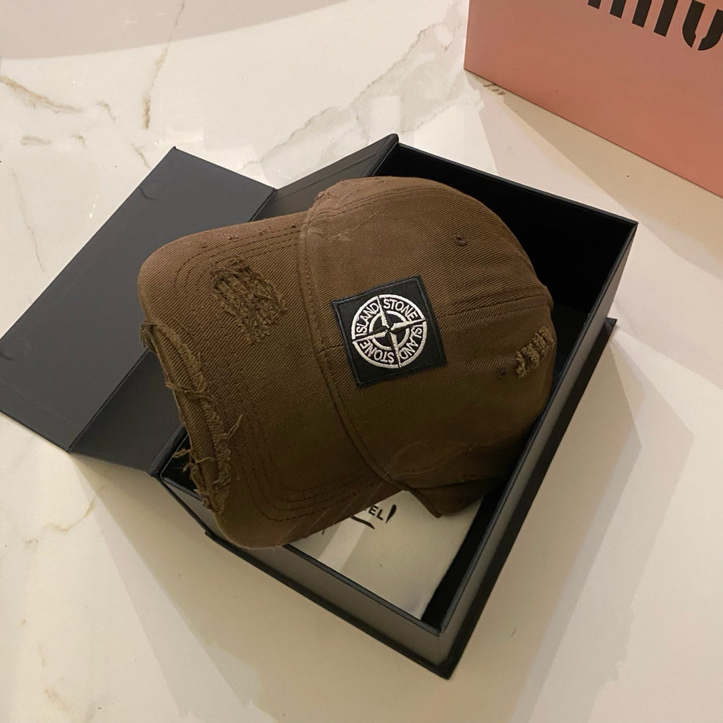 Stone Island Distressed Washed Baseball Cap