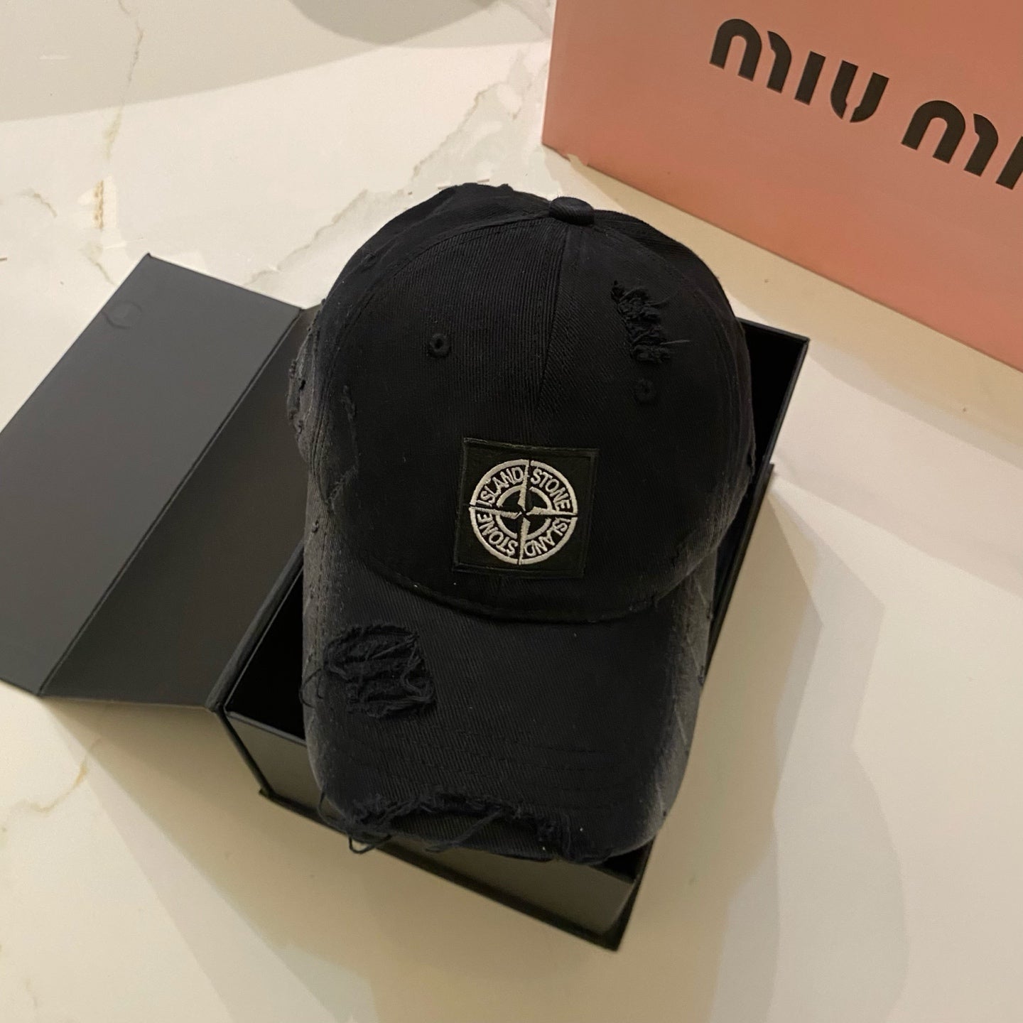 Stone Island Distressed Washed Baseball Cap