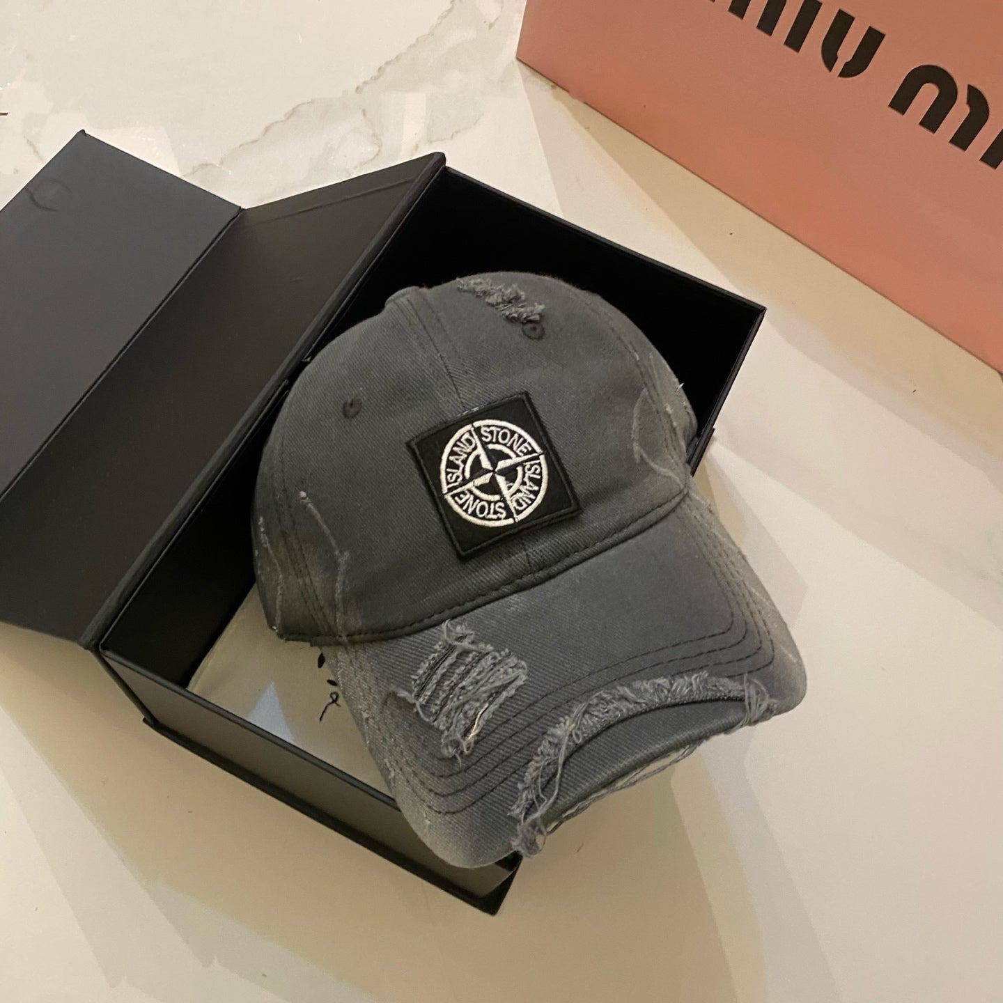 Stone Island Distressed Washed Baseball Cap