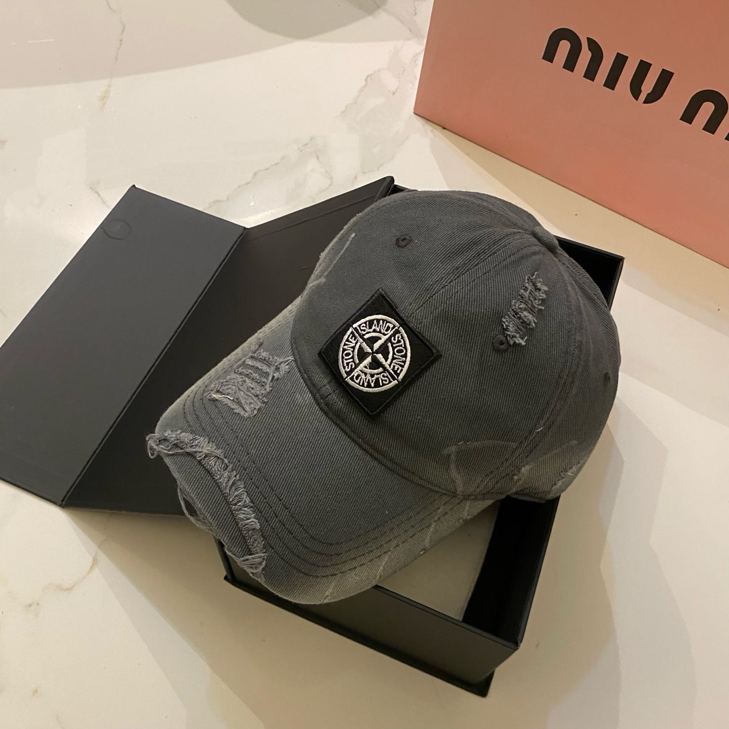 Stone Island Distressed Washed Baseball Cap