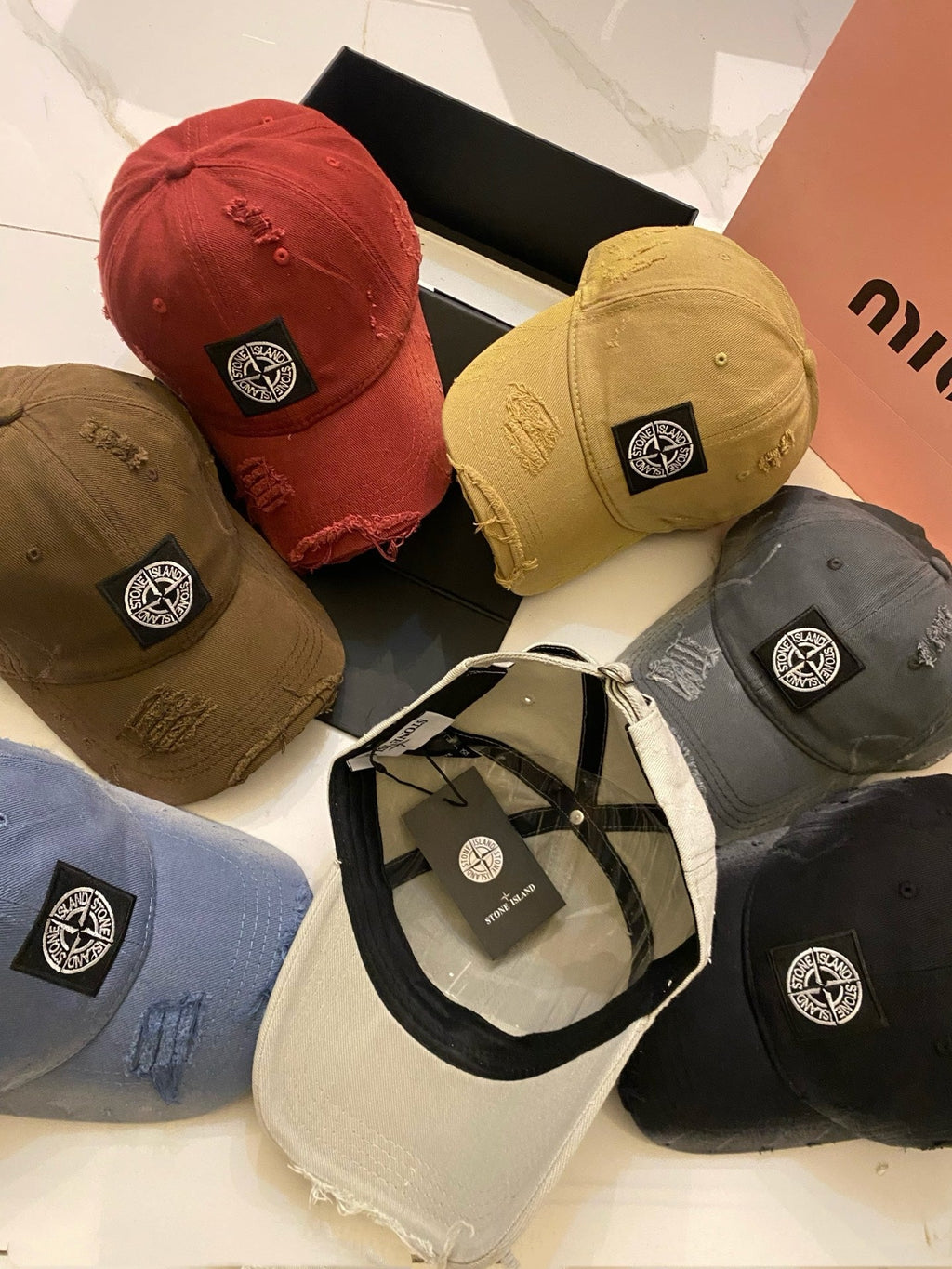 Stone Island Distressed Washed Baseball Cap