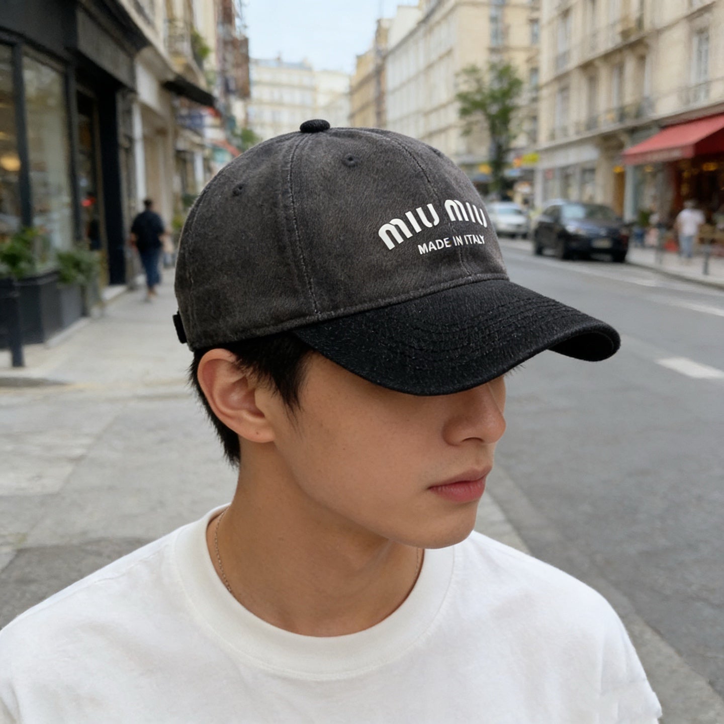 MiuMiu Baseball Cap, Distressed and Washed
