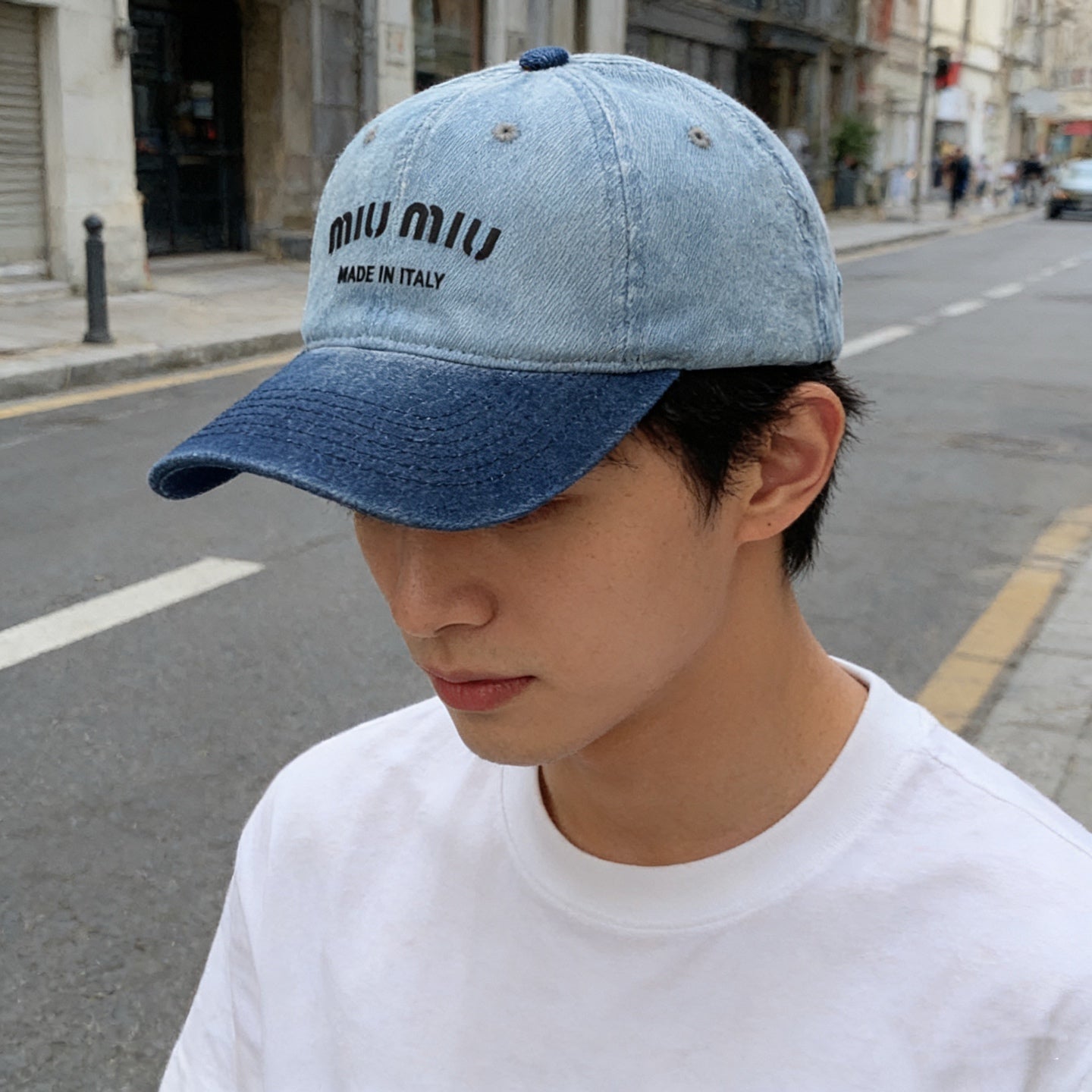 MiuMiu Baseball Cap, Distressed and Washed