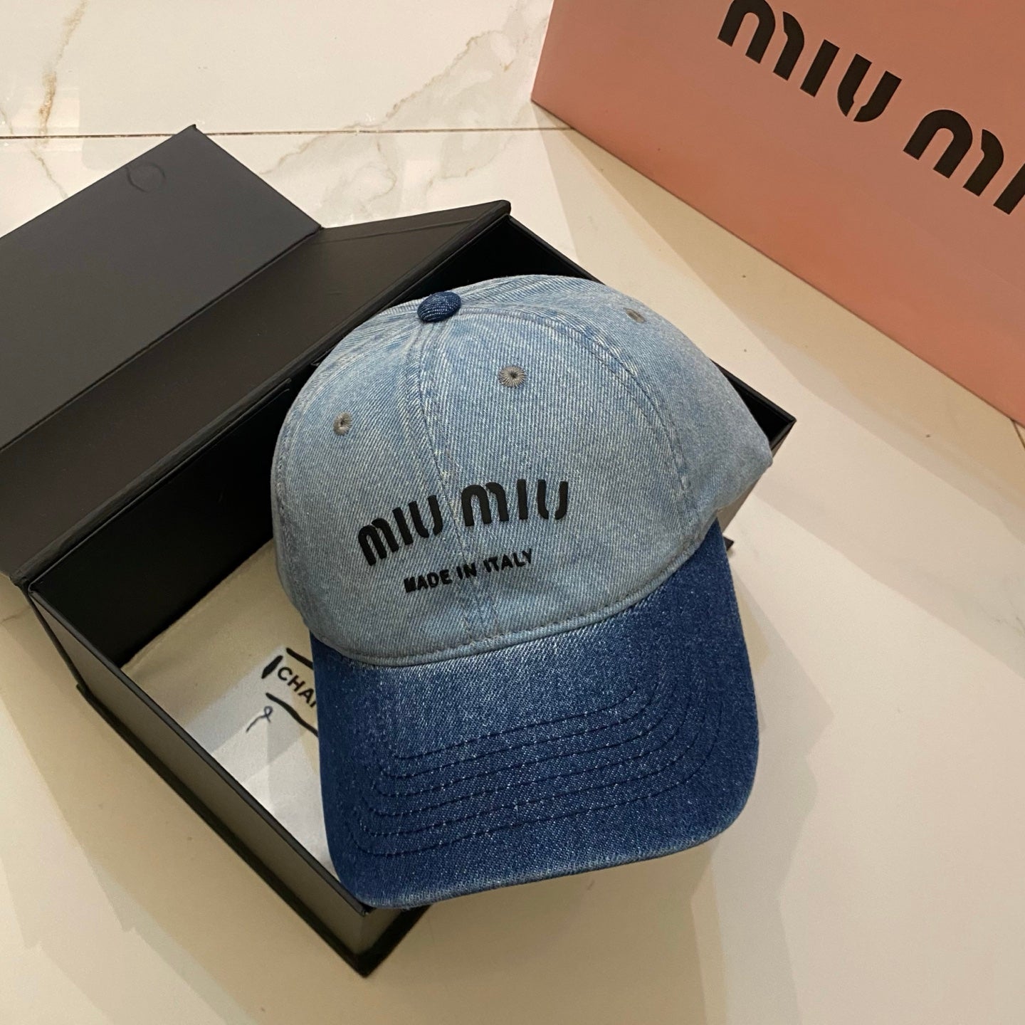 MiuMiu Baseball Cap, Distressed and Washed
